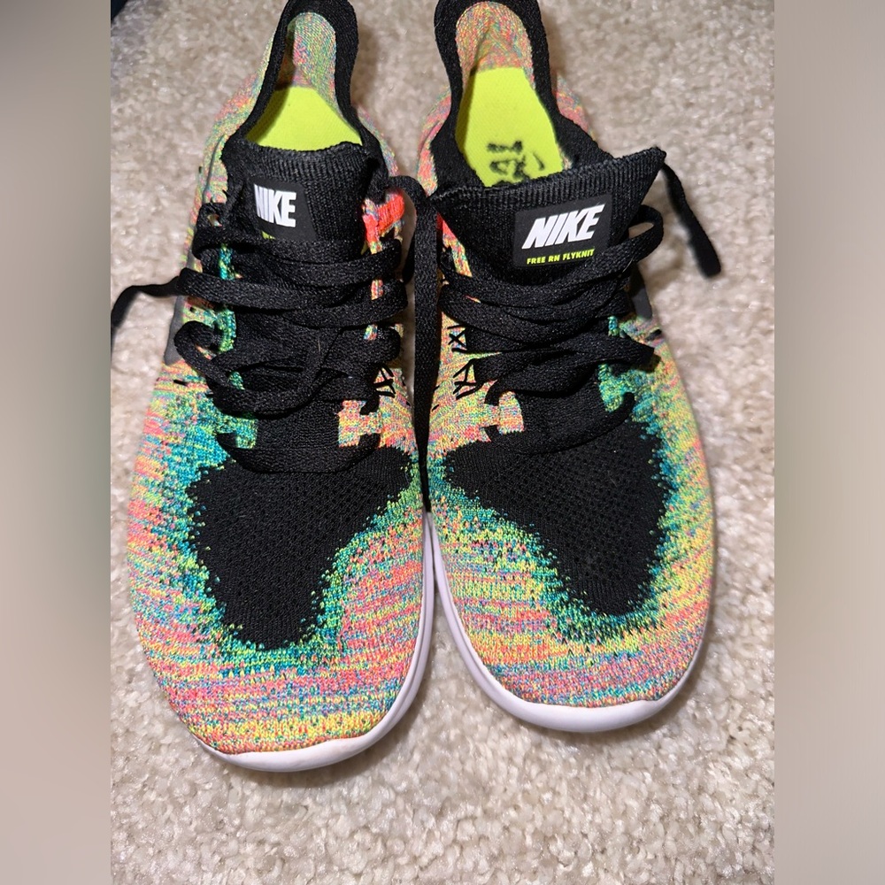 NIKE FREE RN FLYKNIT 2017 'BLUE LAGOON' big kids size 5.5 woman’s size 7.5